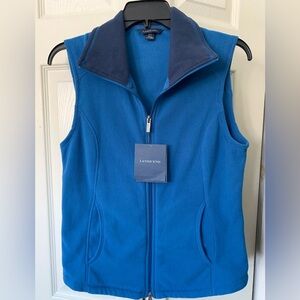 Lands' End Teal and Navy Fleece Jacket